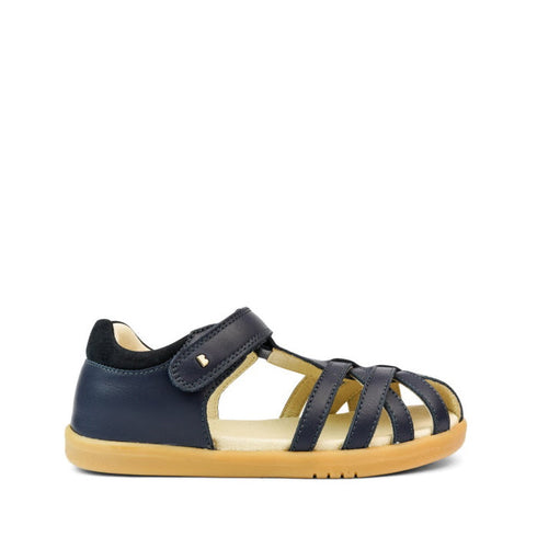 Bobux Kids + Plus Girls Cross Jump Navy Leather Sandal 837003